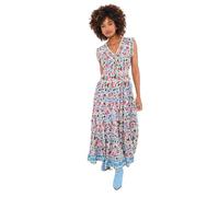 Joe Browns Women's Beaded Boho Floral Button Through Maxi Dress, Regular Fit, Beige, UK 16