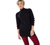 Joe Browns Women's Black Longline Zip Detail Jumper, Regular, Black, UK 8