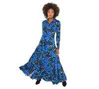 Joe Browns Women's Blue Print Floral Maxi Shirt Dress, Regular, Blue, UK 16