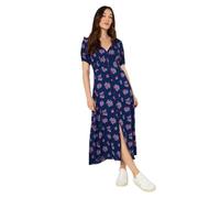 Joe Browns Women's Blue & Red Ditsy Floral Vintage-Inspired Tea Dress, Petite, Blue, UK 12