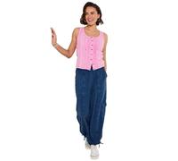 Joe Browns Women's Boho Acid Dye Button-Through Vest, Regular, Pink, UK 22