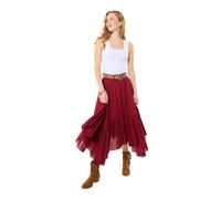 Joe Browns Women's Boho Layered Hanky Hem Maxi Skirt, Regular, Red, UK 20