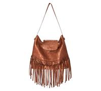 Joe Browns Women's Boho Tassel Trim Premium Suede Shoulder Bag, Bronze, One Size