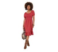 Joe Browns Women's Bright Geo Print Cap Sleeve Maxi Dress, Red, 12