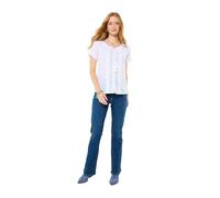 Joe Browns Women's Broderie Tassel Tie Button Up Top, Regular, White, UK 20
