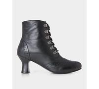 Joe Browns Women's Brogue Detail Leather Lace Up Heeled Ankle Boots, Black, 7 UK