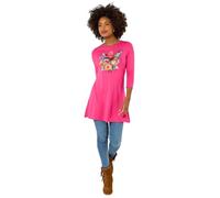 Joe Browns Women's Butterfly Graphic Tunic Top, Regular, Pink, UK 10