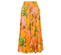 Joe Browns Women's Button-Through Maxi Skirt with Tropical Bird Print, Regular, Yellow, UK 16