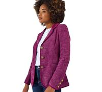Joe Browns Women's Checked Single Breasted Jacket, Plum, 38 Petite