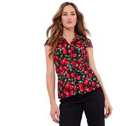Joe Browns Women's Cherry Print Vintage Belted Top Blouse, Red, 6