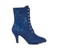 Joe Browns Women's Chic Embroidered Lace Up Ankle Boots, Blue, 4 UK