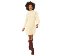 Joe Browns Women's Chunky Cable Knit Mini Dress Pullover Sweater, Beige, 14