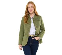 Joe Browns Women's Country Check Mandarin Collar Jacket, Regular, Green, UK 20