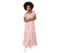 Joe Browns Women's Crinkle Butterfly Print Maxi Dress, Regular, Pink, UK 12