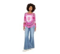 Joe Browns Women's Crochet Long Sleeve Scoop Neck Jumper, Regular, Pink, UK S