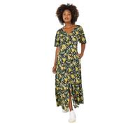 Joe Browns Women's Dark Autumn Floral Wide Sleeve Button-Through Maxi Dress, Petite, Multi, UK 14