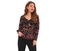 Joe Browns Women's Dark Floral Balloon Sleeve Devore Shirt, Black, 10