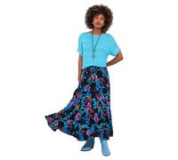 Joe Browns Women's Dark Floral Print Sequin Embellished Maxi Skirt, Blue, UK 14