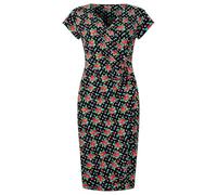 Joe Browns Women's Ditsy Floral Cap Sleeve Jersey Wrap Dress, Black, 16