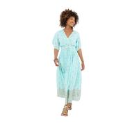 Joe Browns Women's Embellished Boho Border Trim Maxi Dress, Aqua, 16 UK/Petite