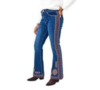 Joe Browns Women's Embroidered Detail Boho Flared Jeans, Regular, Blue, UK 16