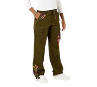 Joe Browns Women's Embroidered Relaxed Fit Cargos, Regular, Green, UK 16