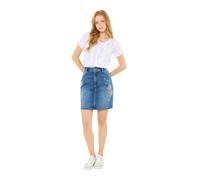 Joe Browns Women's Embroidered Stretch Denim Mini Skirt, Regular, Blue, UK 20