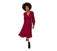 Joe Browns Women's Fashion Bold V-Neck Geometric Print Midi Dress, Regular Fit, Dark Pink, UK 18