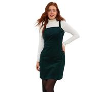 Joe Browns Women's Fashion Cutout Hem Cord Pinafore Mini Dress, Regular Fit, Dark Green, UK 16