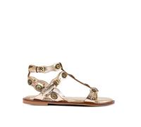 Joe Browns Women's Fashion Embellished Leather Gladiator Sandals, D Width, Standard Fit, Gold, UK 8