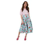Joe Browns Women's Fashion Flattering Vintage Rose Print Full Skirt, Regular Fit, Blue, UK 16