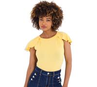 Joe Browns Women's Fashion Flutter Sleeve Jersey Top, Regular Fit, Yellow, UK 14