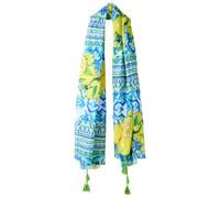 Joe Browns Women's Fashion Italian Lemon Damask Print Scarf, Blue, 181cm x 93cm