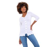 Joe Browns Women's Fashion Longline Rouched Front Jersey Top, Slim Fit, White, UK 14