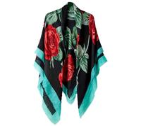 Joe Browns Women's Fashion Oversized Rose Scarf, Black, 132cm x 132cm