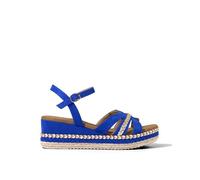 Joe Browns Women's Fashion Platform Espadrille Cross Over Sandals, Wide Fit, Blue, UK 7
