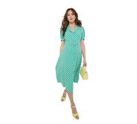 Joe Browns Women's Fashion Polka Dot Button Through Collared Midi Dress, Regular Fit, Green, UK 16