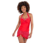 Joe Browns Women's Retro Polka Dot Halterneck Tankini Top, Red, 16