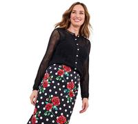 Joe Browns Women's Fashion Sheer Rose Lace Cardigan, Regular Fit, Black, UK 10