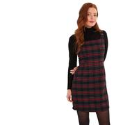 Joe Browns Women's Fashion Tartan Check Pinafore Mini Dress, Regular Fit, Dark Red, UK 14