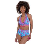 Joe Browns Women's Fashion Tropical Floral High Waist Ruched Swim Briefs, Blue, UK 16
