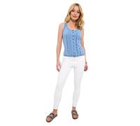 Joe Browns Women's Fashion Washed Denim Button Front Vest, Blue, UK 18