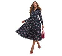 Joe Browns Women's Floral Belted Full Shirt Dress Casual Night, Blue, 8