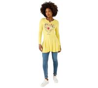 Joe Browns Women's Floral Heart Graphic Tunic Top, Relaxed, Yellow, UK 18
