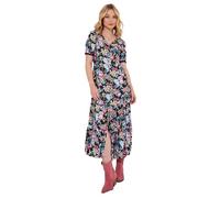 Joe Browns Women's Floral Lace Trim V-Neck Maxi Dress, Regular Fit, Black, UK 10