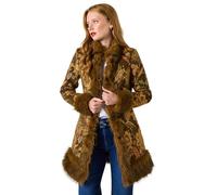 Joe Browns Women's Floral Print Jacquard Coat, Gold, 16