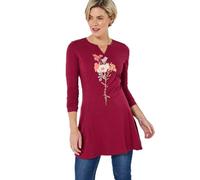 Joe Browns Women's Floral Print Jersey Tunic, Regular, Berry, UK 8
