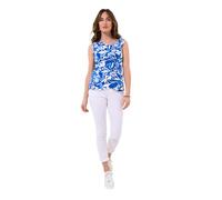 Joe Browns Women's Floral Print Sleeveless Cowl Neck Jersey Top Shirt, Blue, 18
