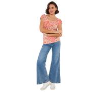 Joe Browns Women's Floral Printed Boho Jersey Top, Regular, Orange, UK 12