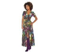 Joe Browns Women's Floral V-Neck Midi Dress, Green, 16 UK/Petite